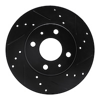 633-67045R Drilled/Slotted Brake Rotor [Black], 1995-2000 Infiniti/Nissan, Position: Front Right