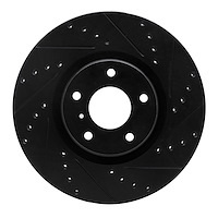 633-67052R Drilled/Slotted Brake Rotor [Black], Fits Select Infiniti/Nissan, Position: Front Right