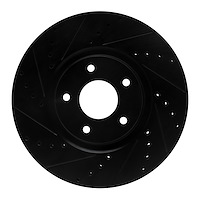 633-67059L Drilled/Slotted Brake Rotor [Black], 2007-2017 Multiple Makes/Models, Position: Front Left