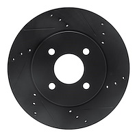 633-67065R Drilled/Slotted Brake Rotor [Black], 2011-2019 Infiniti/Nissan, Position: Front Right