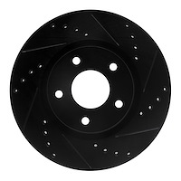 633-67066R Drilled/Slotted Brake Rotor [Black], Fits Select Infiniti/Nissan, Position: Front Right