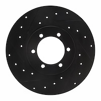 633-67075L Drilled/Slotted Brake Rotor [Black], 1978-1982 Infiniti/Nissan, Position: Front Left