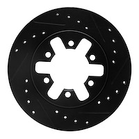 633-67077L Drilled/Slotted Brake Rotor [Black], 1982-1985 Infiniti/Nissan, Position: Front Left