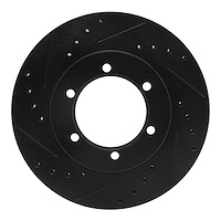 633-67085L Drilled/Slotted Brake Rotor [Black], 1998-2015 Infiniti/Nissan, Position: Front Left