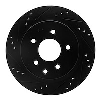 633-67088L Drilled/Slotted Brake Rotor [Black], Fits Select Multiple Makes/Models, Position: Rear Left