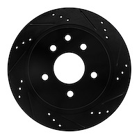 633-67088R Drilled/Slotted Brake Rotor [Black], Fits Select Multiple Makes/Models, Position: Rear Right