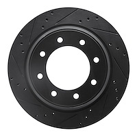 633-67101L Drilled/Slotted Brake Rotor [Black], 2012-2021 Infiniti/Nissan, Position: Rear Left,Rr Left