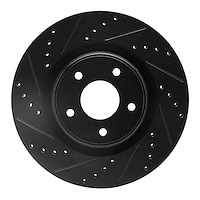 633-67105L Drilled/Slotted Brake Rotor [Black], Fits Select Infiniti/Nissan, Position: Front Left