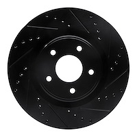 633-67105R Drilled/Slotted Brake Rotor [Black], Fits Select Infiniti/Nissan, Position: Front Right