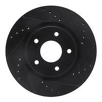 633-67106R Drilled/Slotted Brake Rotor [Black], Fits Select Multiple Makes/Models, Position: Front Right