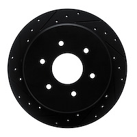633-67110L Drilled/Slotted Brake Rotor [Black], Fits Select Infiniti/Nissan, Position: Rear Left
