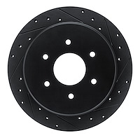 633-67110R Drilled/Slotted Brake Rotor [Black], Fits Select Infiniti/Nissan, Position: Rear Right