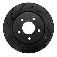 633-67111L Drilled/Slotted Brake Rotor [Black], Fits Select Infiniti/Nissan, Position: Rear Left