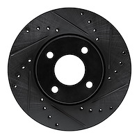 633-67112R Drilled/Slotted Brake Rotor [Black], Fits Select Infiniti/Nissan, Position: Front Right