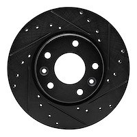 633-67114R Drilled/Slotted Brake Rotor [Black], Fits Select Infiniti/Nissan, Position: Front Right