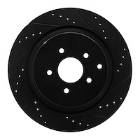 633-68015R Drilled/Slotted Brake Rotor [Black], Fits Select Infiniti/Nissan, Position: Rear Right