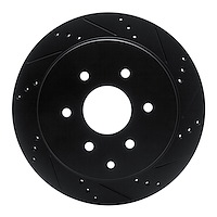 633-68017R Drilled/Slotted Brake Rotor [Black], Fits Select Infiniti/Nissan, Position: Rear Right