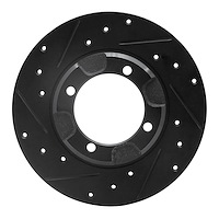 633-72002L Drilled/Slotted Brake Rotor [Black], 1985-1991 Multiple Makes/Models, Position: Front Left