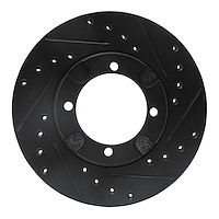 633-72003R Drilled/Slotted Brake Rotor [Black], 1983-1991 Multiple Makes/Models, Position: Front Right