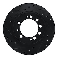 633-72005L Drilled/Slotted Brake Rotor [Black], 1983-1989 Multiple Makes/Models, Position: Rear Left