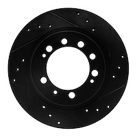 633-72005R Drilled/Slotted Brake Rotor [Black], 1983-1989 Multiple Makes/Models, Position: Rear Right