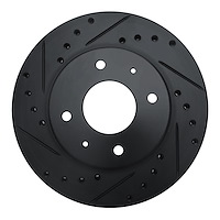 633-72006L Drilled/Slotted Brake Rotor [Black], 1985-1991 Multiple Makes/Models, Position: Front Left
