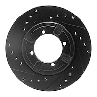 633-72009L Drilled/Slotted Brake Rotor [Black], 1984-1990 Multiple Makes/Models, Position: Front Left