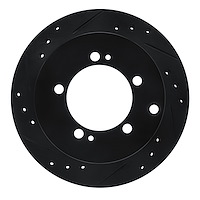 633-72016L Drilled/Slotted Brake Rotor [Black], 1991-1999 Multiple Makes/Models, Position: Rear Left