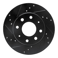 633-72022L Drilled/Slotted Brake Rotor [Black], 1988-2007 Multiple Makes/Models, Position: Front Left