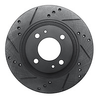 633-72046L Drilled/Slotted Brake Rotor [Black], 2012-2017 Mitsubishi, Position: Front Left