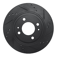 633-72046R Drilled/Slotted Brake Rotor [Black], 2012-2017 Mitsubishi, Position: Front Right