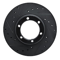 633-72048L Drilled/Slotted Brake Rotor [Black], 1981-1987 Multiple Makes/Models, Position: Front Left