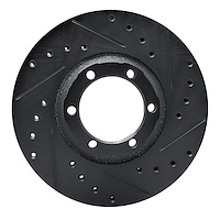633-72049R Drilled/Slotted Brake Rotor [Black], 1986-1996 Multiple Makes/Models, Position: Front Right
