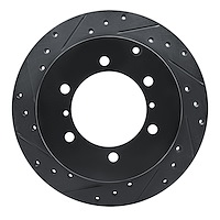 633-72054L Drilled/Slotted Brake Rotor [Black], 1990-2004 Mitsubishi, Position: Rear Left