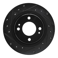 633-72069L Drilled/Slotted Brake Rotor [Black], Fits Select Multiple Makes/Models, Position: Front Left
