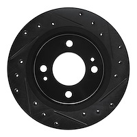 633-72069R Drilled/Slotted Brake Rotor [Black], Fits Select Multiple Makes/Models, Position: Front Right