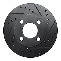 633-73000R Drilled/Slotted Brake Rotor [Black], 1978-1992 Audi/Volkswagen, Position: Front Right