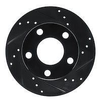633-73002R Drilled/Slotted Brake Rotor [Black], 1980-1991 Audi/Volkswagen, Position: Rear Right