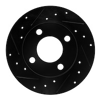 633-73006L Drilled/Slotted Brake Rotor [Black], 1984-1995 Audi/Volkswagen, Position: Rear Left