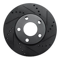 633-73014R Drilled/Slotted Brake Rotor [Black], 1990-1997 Audi/Volkswagen, Position: Front Right