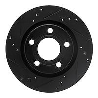 633-73020L Drilled/Slotted Brake Rotor [Black], 2000-2003 Audi/Volkswagen, Position: Rear Left