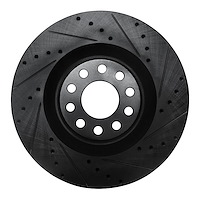 633-73026R Drilled/Slotted Brake Rotor [Black], 2001-2003 Audi/Volkswagen, Position: Front Right