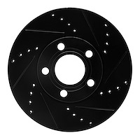 633-73041R Drilled/Slotted Brake Rotor [Black], 1992-2008 Audi/Volkswagen, Position: Front Right