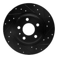 633-73061R Drilled/Slotted Brake Rotor [Black], Fits Select Audi/Volkswagen, Position: Rear Right