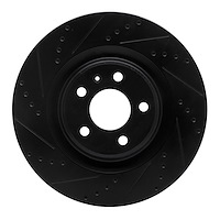 633-73066L Drilled/Slotted Brake Rotor [Black], Fits Select Multiple Makes/Models, Position: Rear Left