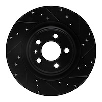 633-73066R Drilled/Slotted Brake Rotor [Black], Fits Select Multiple Makes/Models, Position: Rear Right