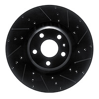 633-73069R Drilled/Slotted Brake Rotor [Black], 2012-2015 Audi/Volkswagen, Position: Front Right