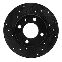 633-74000L Drilled/Slotted Brake Rotor [Black], 1973-2009 Audi/Volkswagen, Position: Front Left