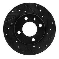 633-74000R Drilled/Slotted Brake Rotor [Black], 1973-2009 Audi/Volkswagen, Position: Front Right