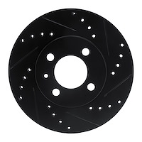 633-74006R Drilled/Slotted Brake Rotor [Black], 1986-2008 Audi/Volkswagen, Position: Front Right